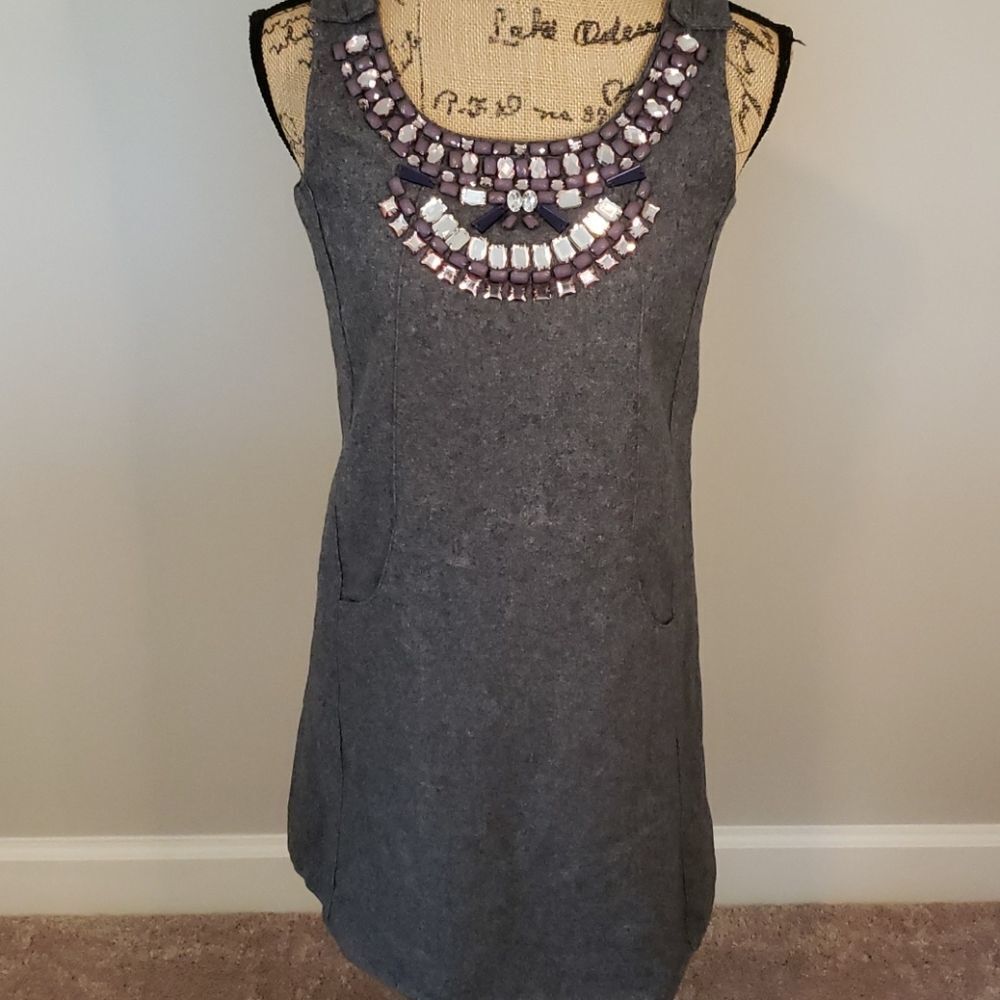 Isabella jeweled wool dress